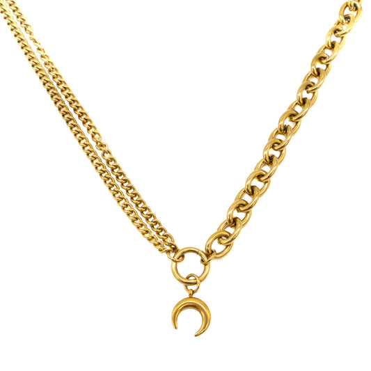 Selene Gold Crescent Moon Necklace Mysticum Luna